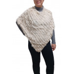 Poncho,cape en fourrure, blanc