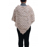 Poncho,cape en fourrure,rose clair